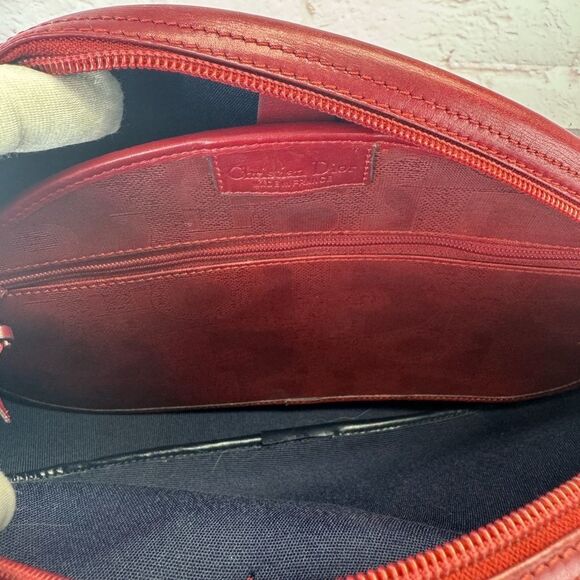 Christian Dior Trotter Vintage Red Leather Bag with Pouch - Picture 10 of 16